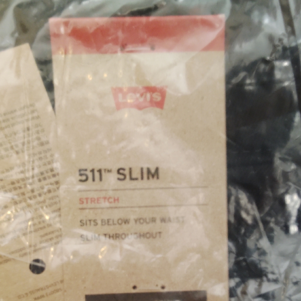 Levi's 511 Slim Stretch Jeans 33x34 Black